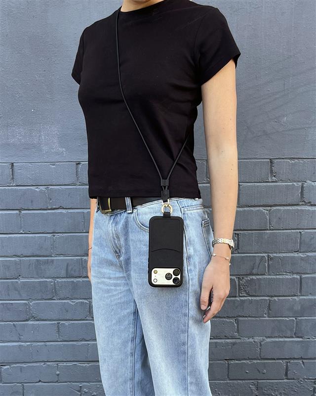 GROUP48 iPhone 17 Pro Max Case with Crossbody Strap (Black)