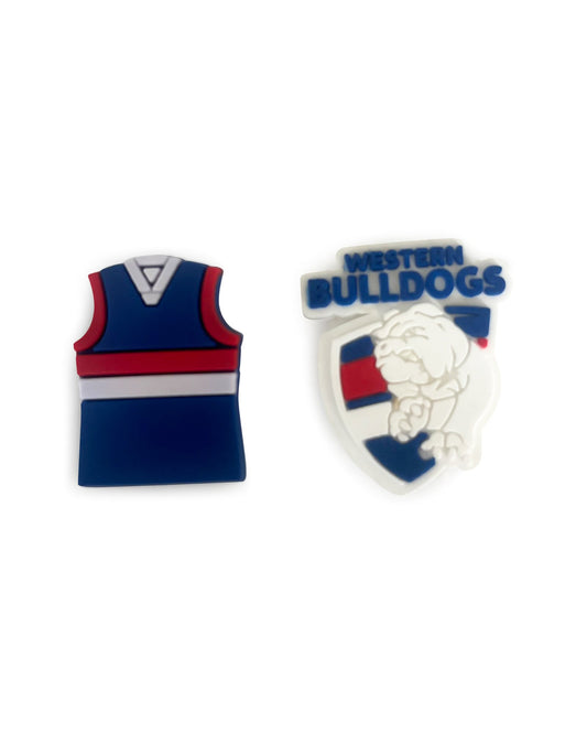 Image of Charms. Productname: Walnut Melbourne AFL Shoe Charms Western Bulldogs (2 Pack) in Western Bulldogs colour by brand - Walnut Melbourne