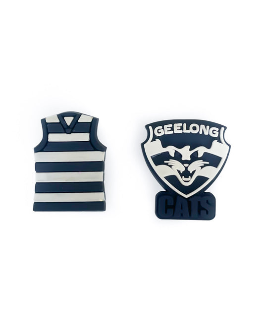 Image of Charms. Productname: Walnut Melbourne AFL Shoe Charms Geelong (2 Pack) in Geelong colour by brand - Walnut Melbourne
