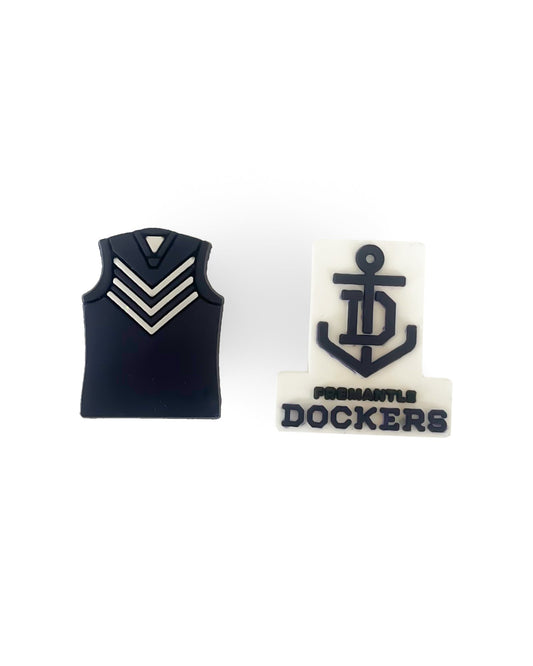 Image of Charms. Productname: Walnut Melbourne AFL Shoe Charms Fremantle (2 Pack) in Fremantle colour by brand - Walnut Melbourne