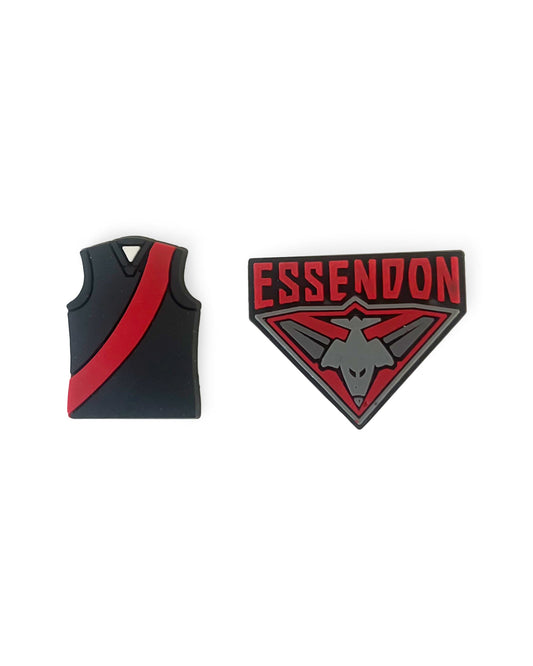Image of Charms. Productname: Walnut Melbourne AFL Shoe Charms Essendon (2 Pack) in Essendon colour by brand - Walnut Melbourne