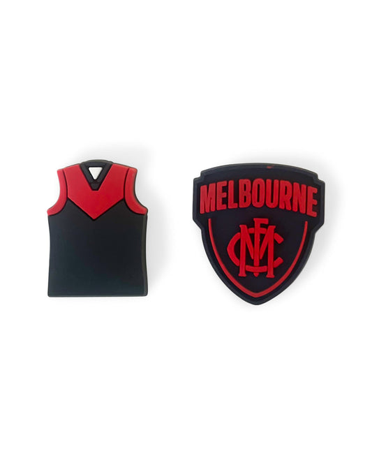 Image of Charms. Product name - AFL Shoe Charms Melbourne (2 Pack) in Melbourne colour by brand - Walnut Melbourne