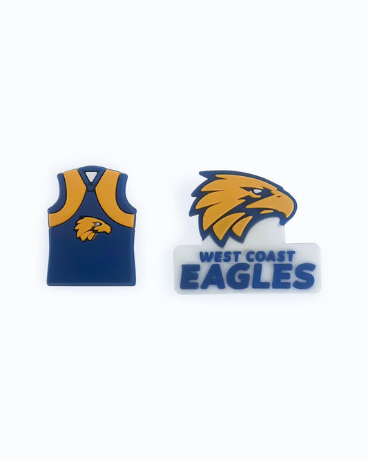 Image of Charms. Productname: Walnut Melbourne AFL Shoe Charms West Coast (2 Pack) in West Coast colour by brand - Walnut Melbourne