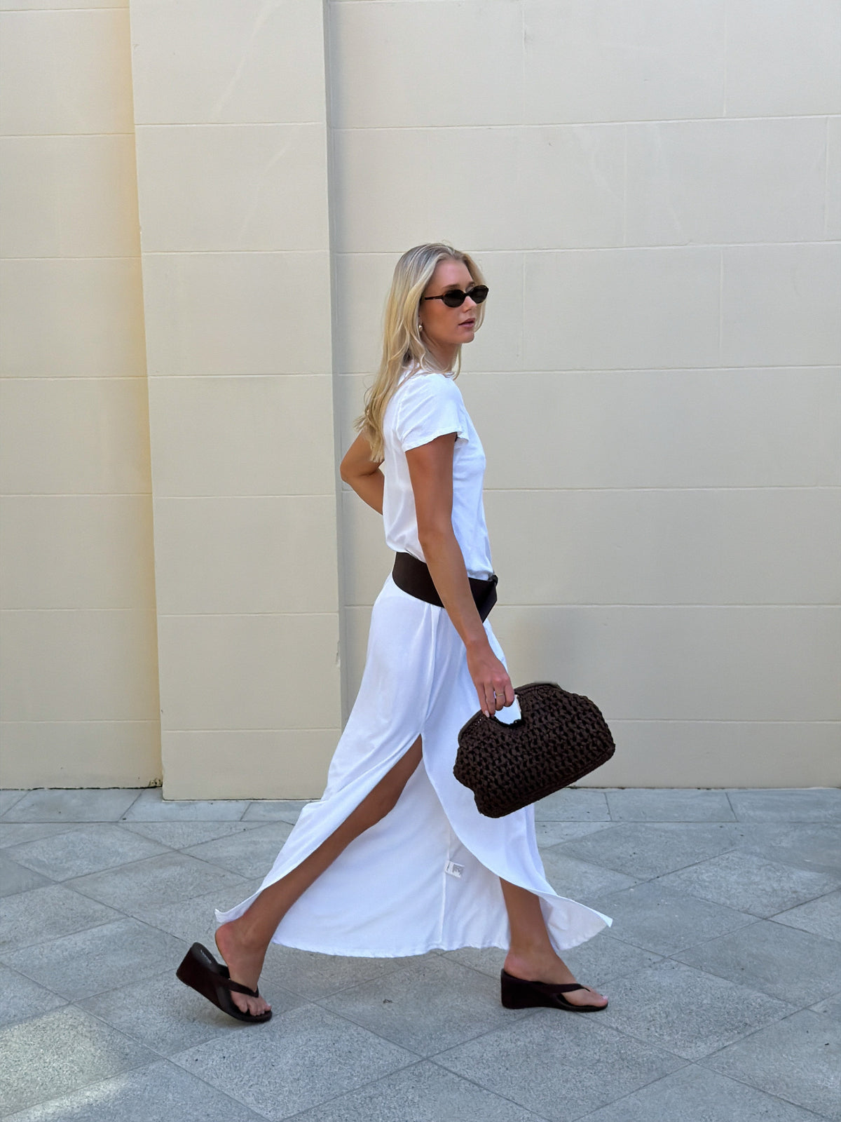 Image of Dresses. Productname: SNDYS HENNY MAXI DRESS in White colour by brand - SNDYS