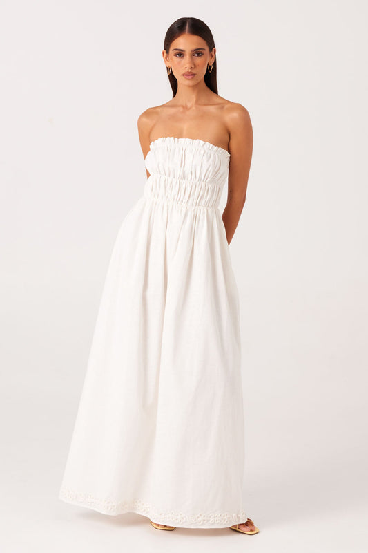Image of Dresses. Productname: SNDYS INES MAXI DRESS in White colour by brand - SNDYS