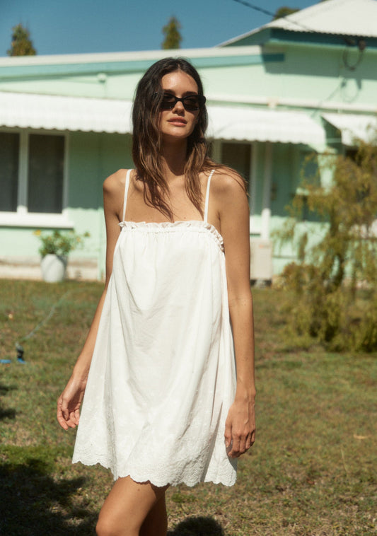 Image of Dresses. Productname: Auguste The Label Ingrid Mini Dress in White colour by brand - Auguste The Label