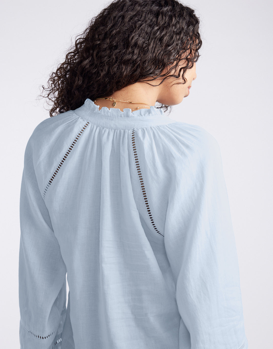 White & Co. Isabelle Blouse (Ice Blue)