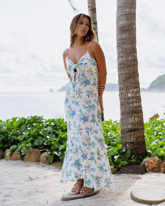 Image of Dresses. Productname: HEYCHIC Madilyn Floral Midi Dress in Blue colour by brand - HEYCHIC