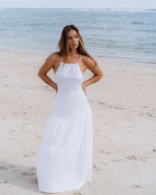 Image of Dresses. Productname: HEYCHIC Kaylani Maxi Dress in White colour by brand - HEYCHIC