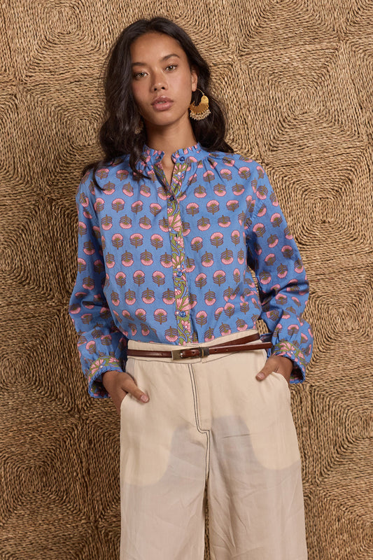 Image of Shirts. Product name - IBSA Duke Shirt Sky in Sky colour by brand - I.B.S.A