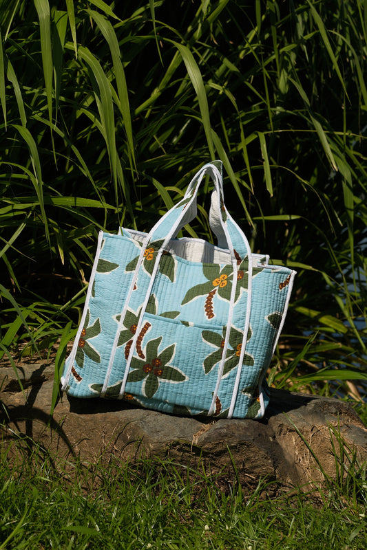 Image of Bags. Product name - Omaha Quilted Bag Blue in Blue colour by brand - Kabana