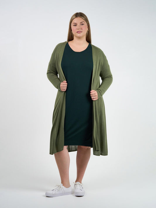 Lou Lou Quatro Cashmere/Bamboo Duster Jacket (Olive)