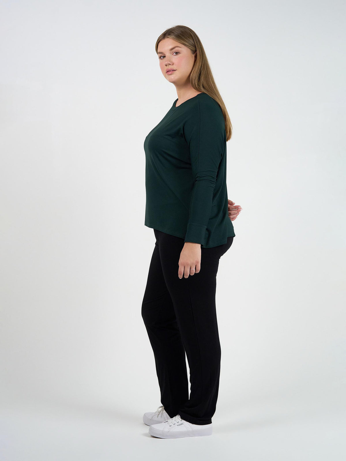 Lou Lou Gina Long Sleeved Bamboo Top (Dark Green)