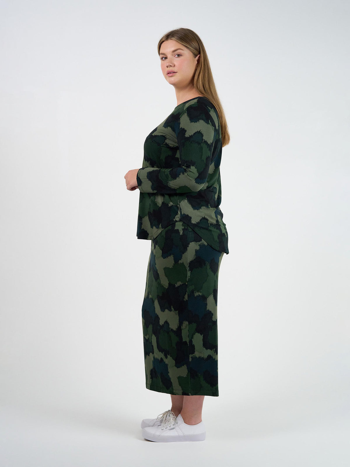 Lou Lou Adele Long Sleeve Bamboo Top Print (Camouflage)