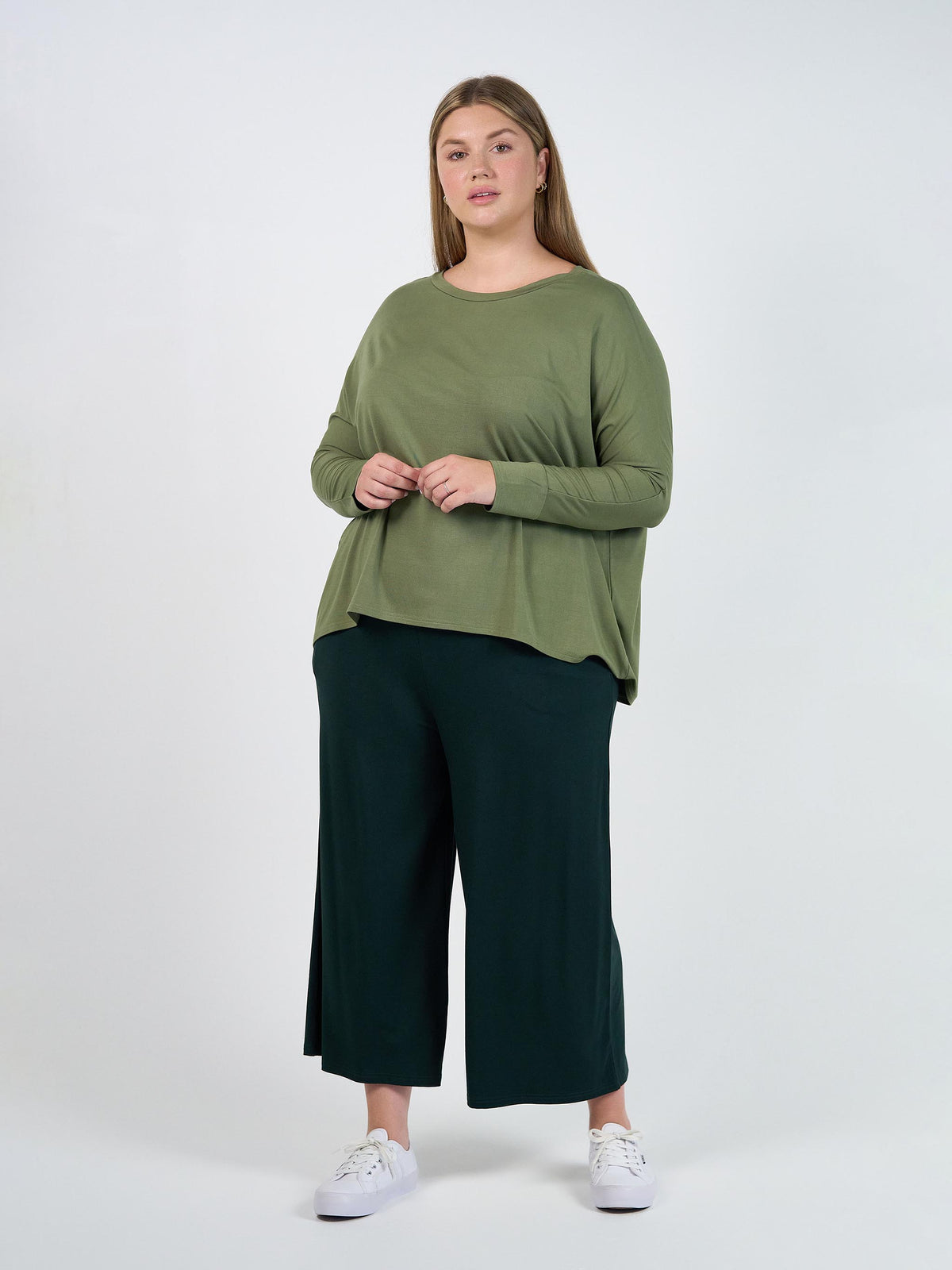 Lou Lou Gina Long Sleeved Bamboo Top (Olive)