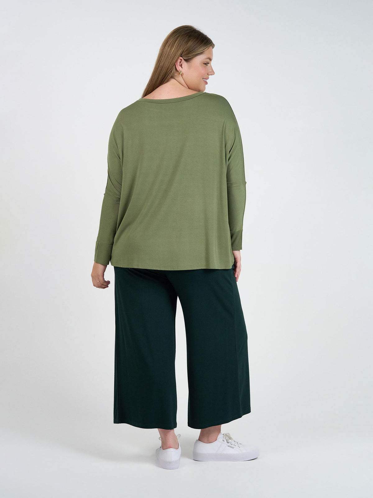 Lou Lou Gina Long Sleeved Bamboo Top (Olive)