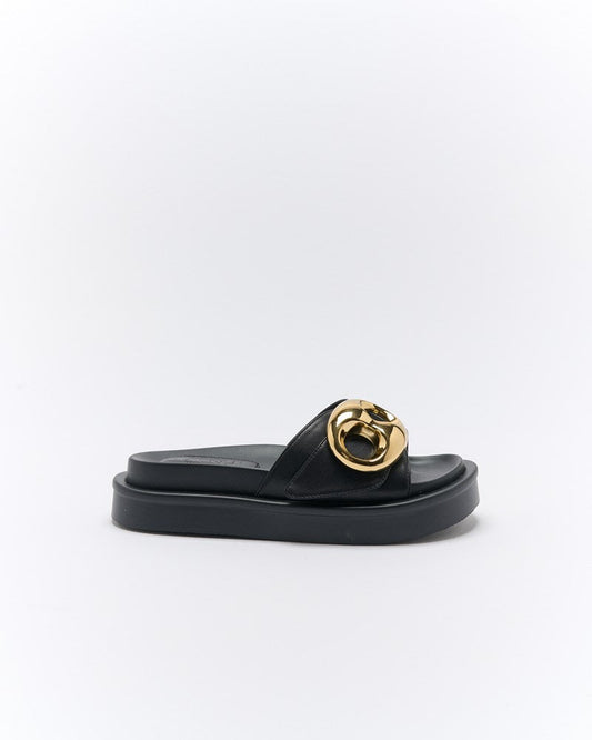 Image of Slippers. Productname: Walnut Melbourne Indie Slide in Black colour by brand - Walnut Melbourne