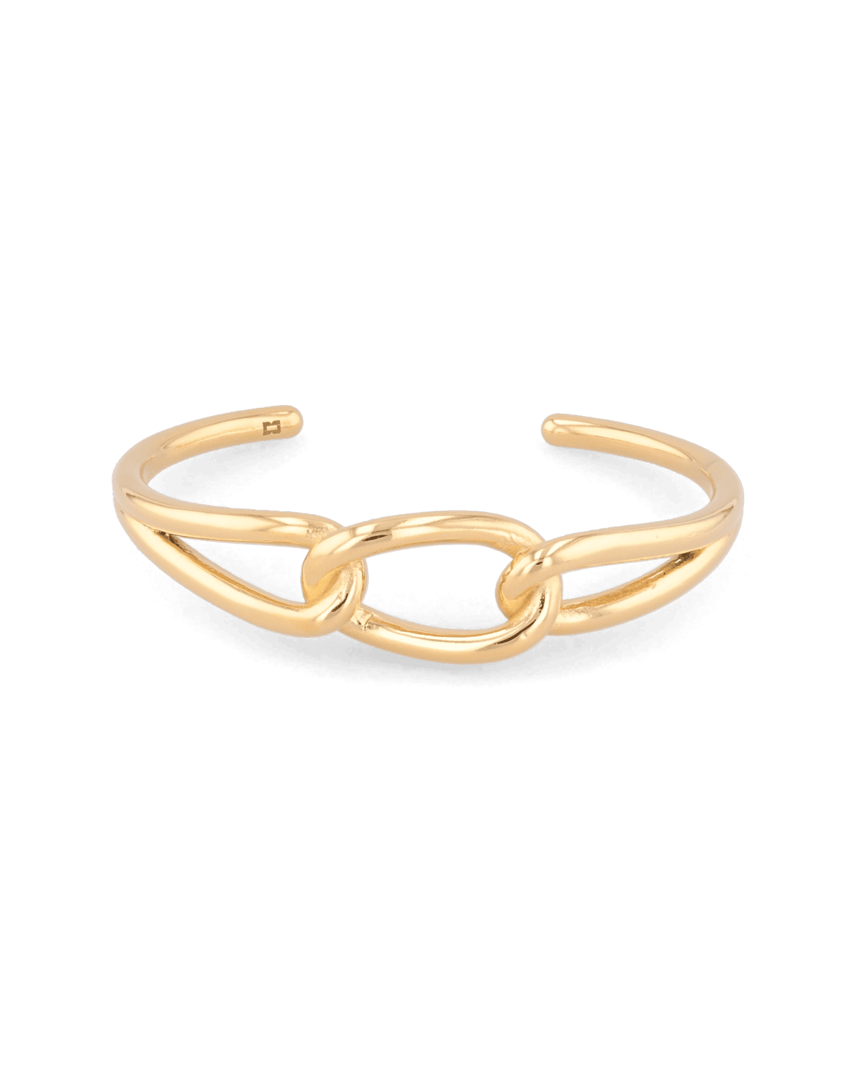Image of Bracelets. Product name - Infinity Link Gold Cuff Bracelet in colour by brand - LAVANA