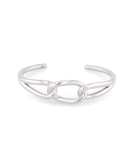 Image of Bracelets. Product name - Infinity Link Silver Cuff Bracelet in colour by brand - LAVANA