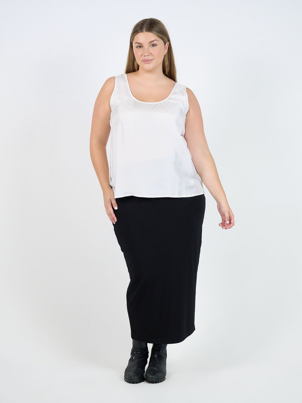 Lou Lou Iris Silk Sleeveless Camisole (Pearl)