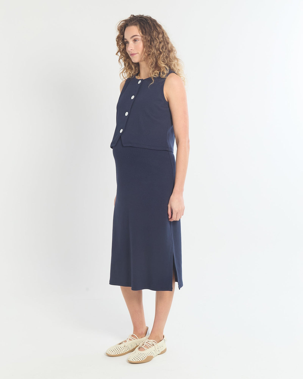 Soon Maternity Isla Soft Rib Feeding Dress