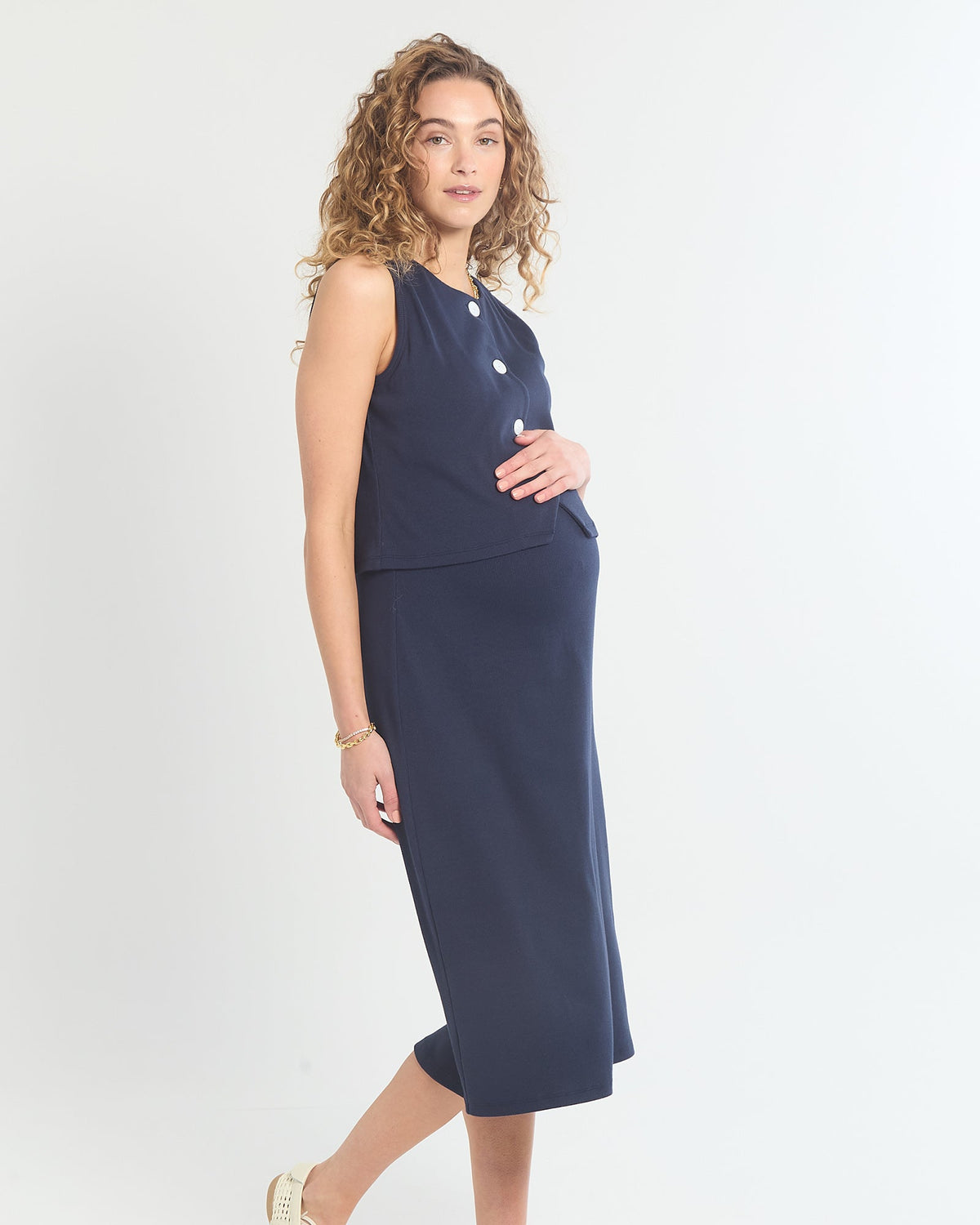 Soon Maternity Isla Soft Rib Feeding Dress