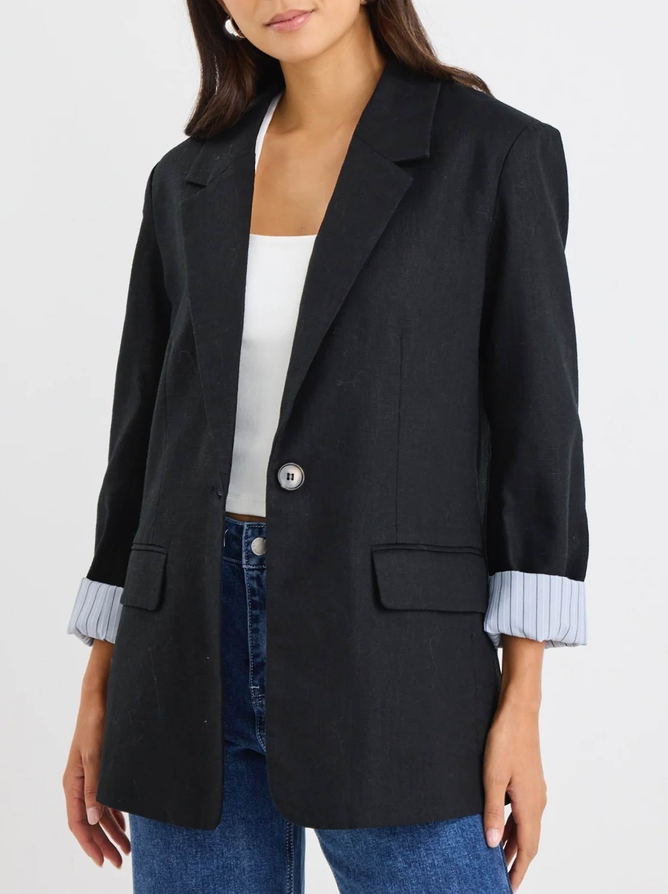 IVY & JACK DOCK RAMIE BLAZER (Black)