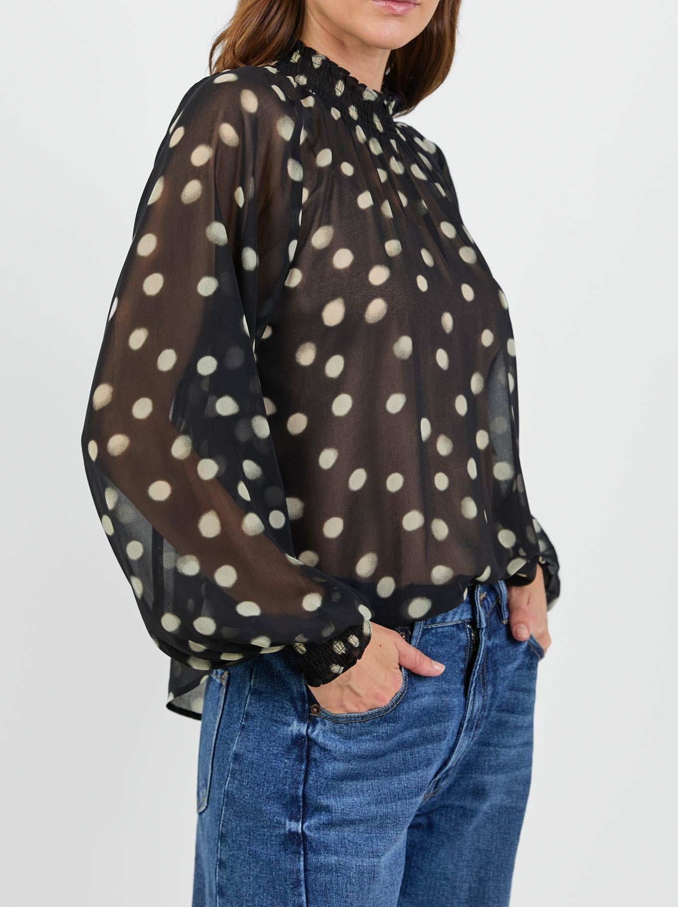IVY & JACK EMPHATIC GEORGETTE TOP (Polka Dot)