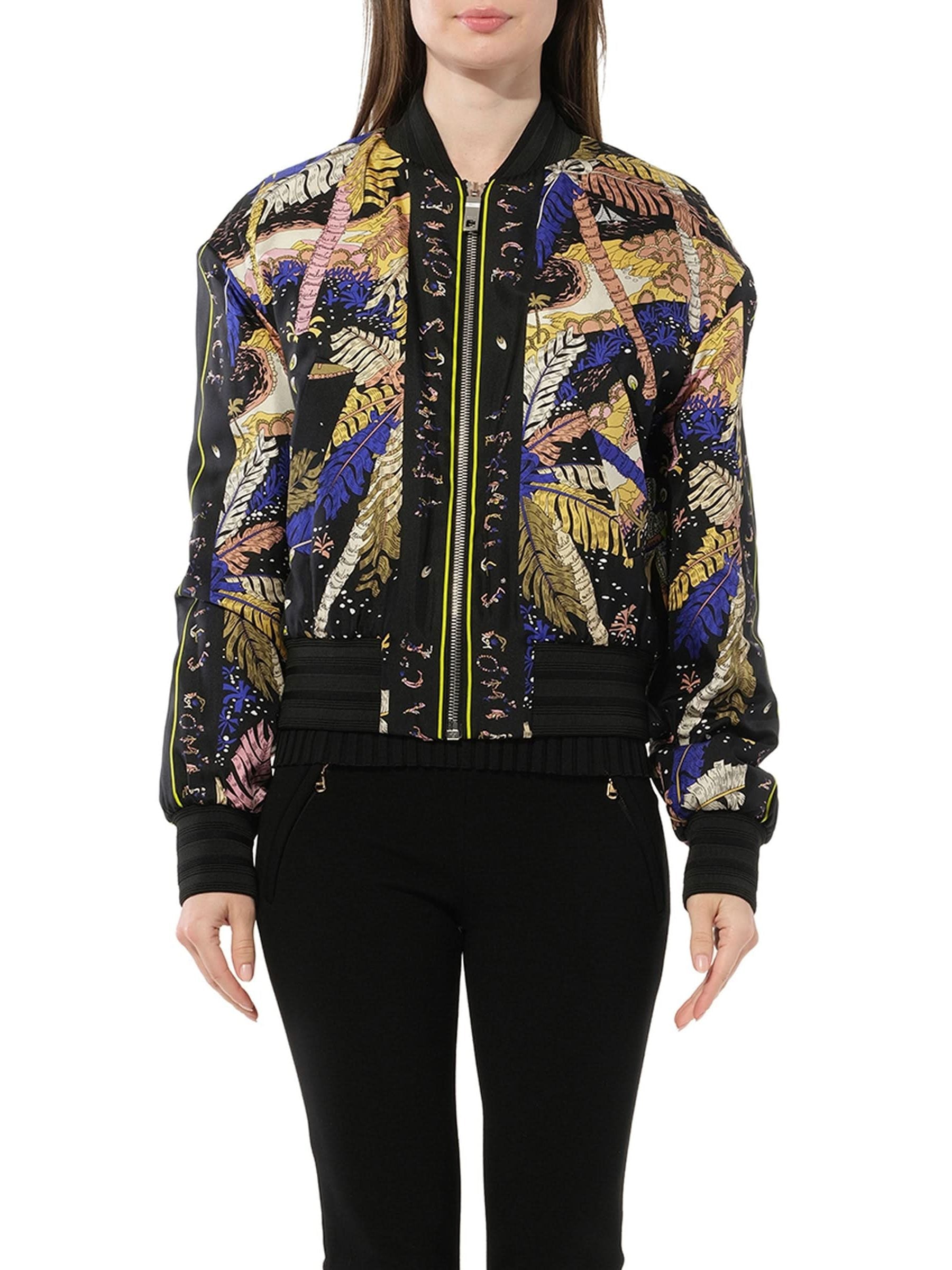 Image of Coats & Jackets. Product name - Print Bomber Jacket in Black colour by brand - PUCCI