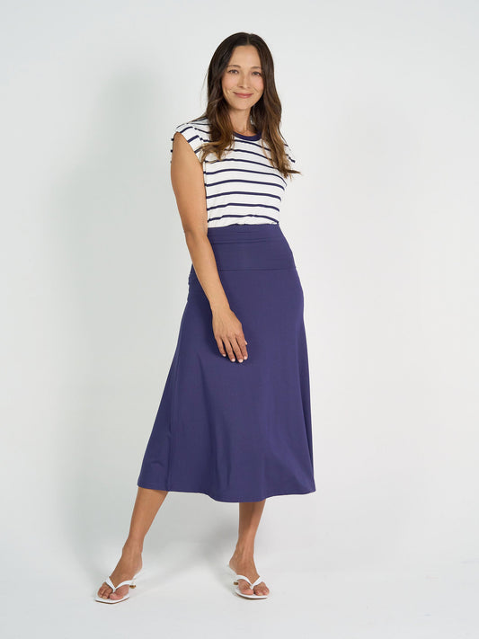 Lou Lou Jackson Bamboo Maxi Skirt (Blue)