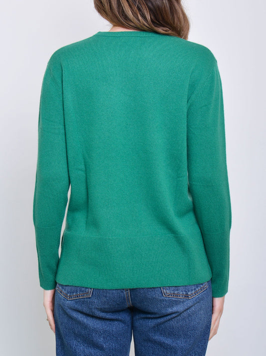 James Melbourne Cashmere Crew Neck Knit (Medium Green)