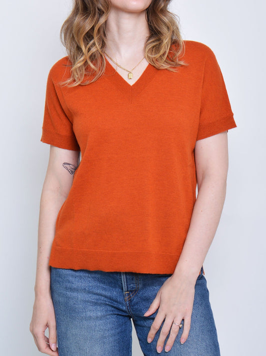 Image of Coats & Jackets. Productname: JAMES MELBOURNE VEE NECK VEST in Auburn colour by brand - James Melbourne