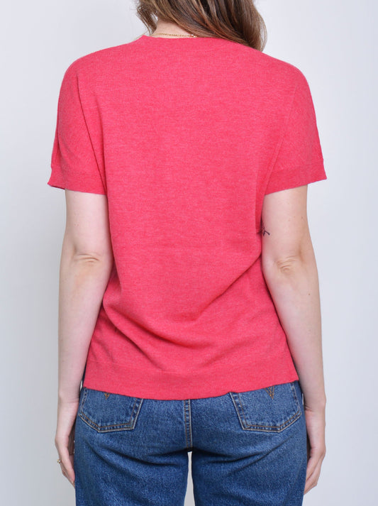 James Melbourne Vee Neck Vest (Hot Rose)