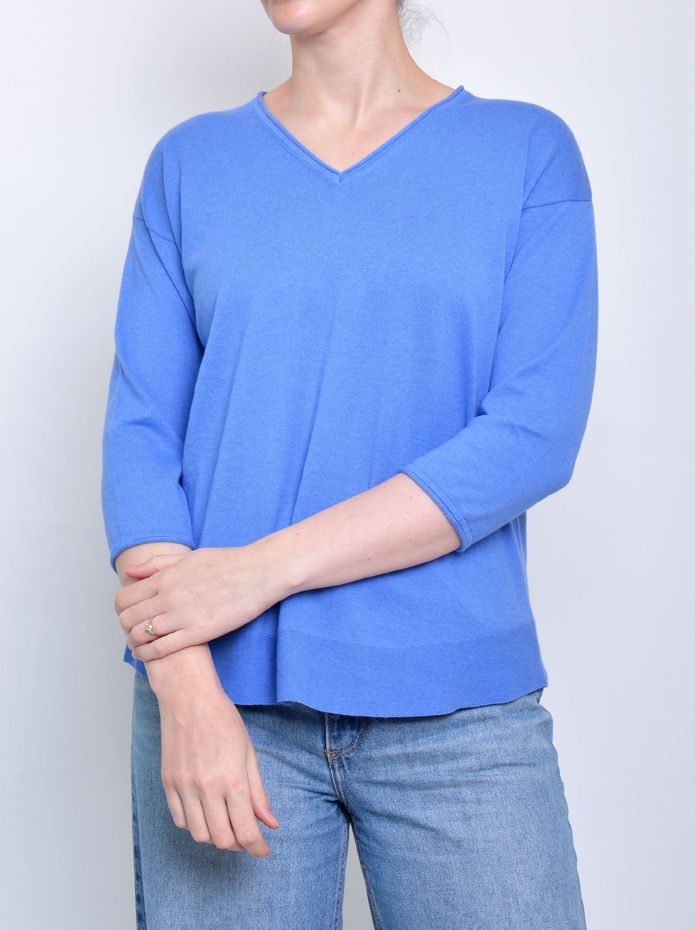 JAMES MELBOURNE VEE NECK 3/4 SLEEVE KNIT (Orange)