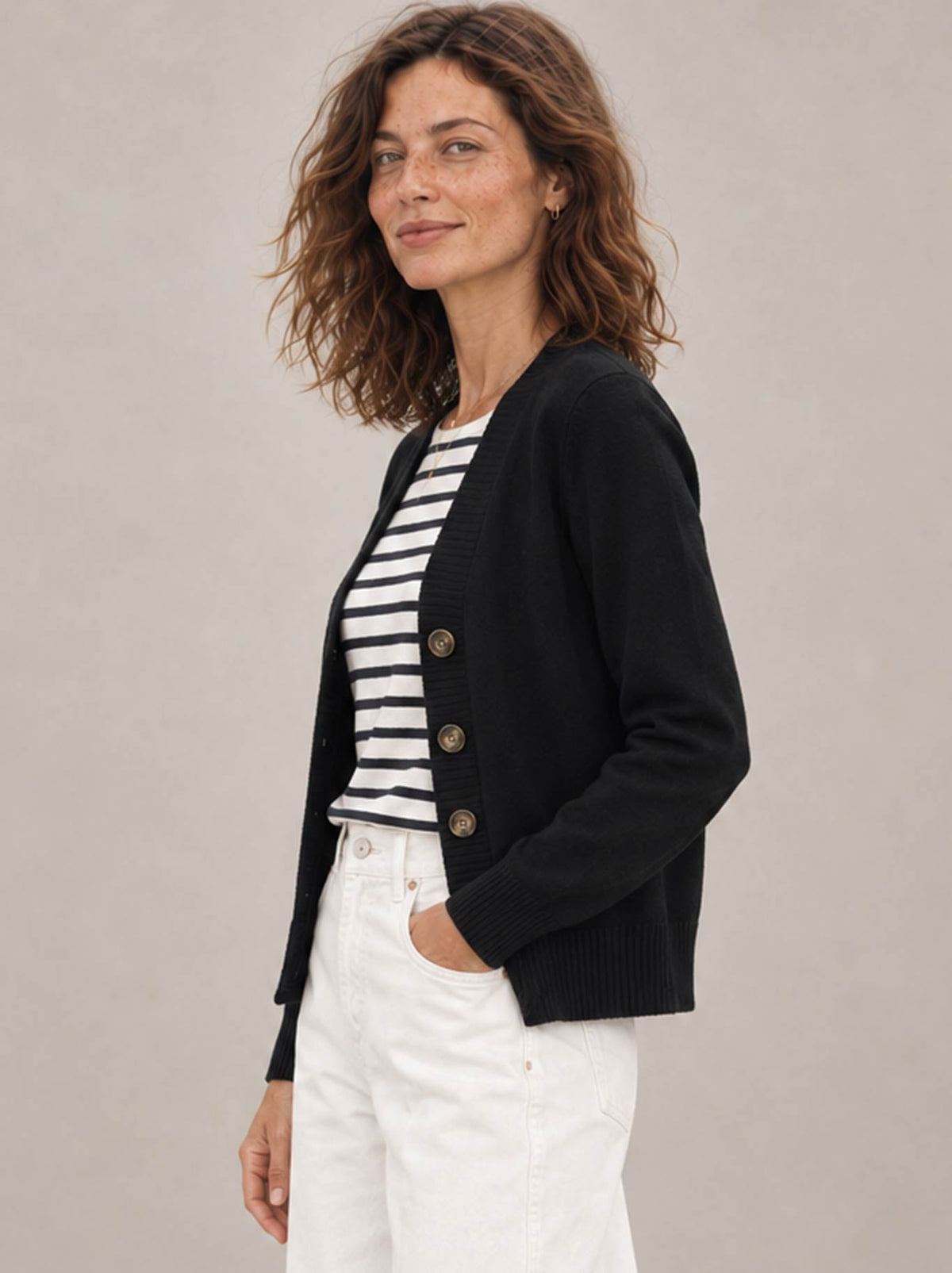 James Melbourne V Button Cardi (Red)