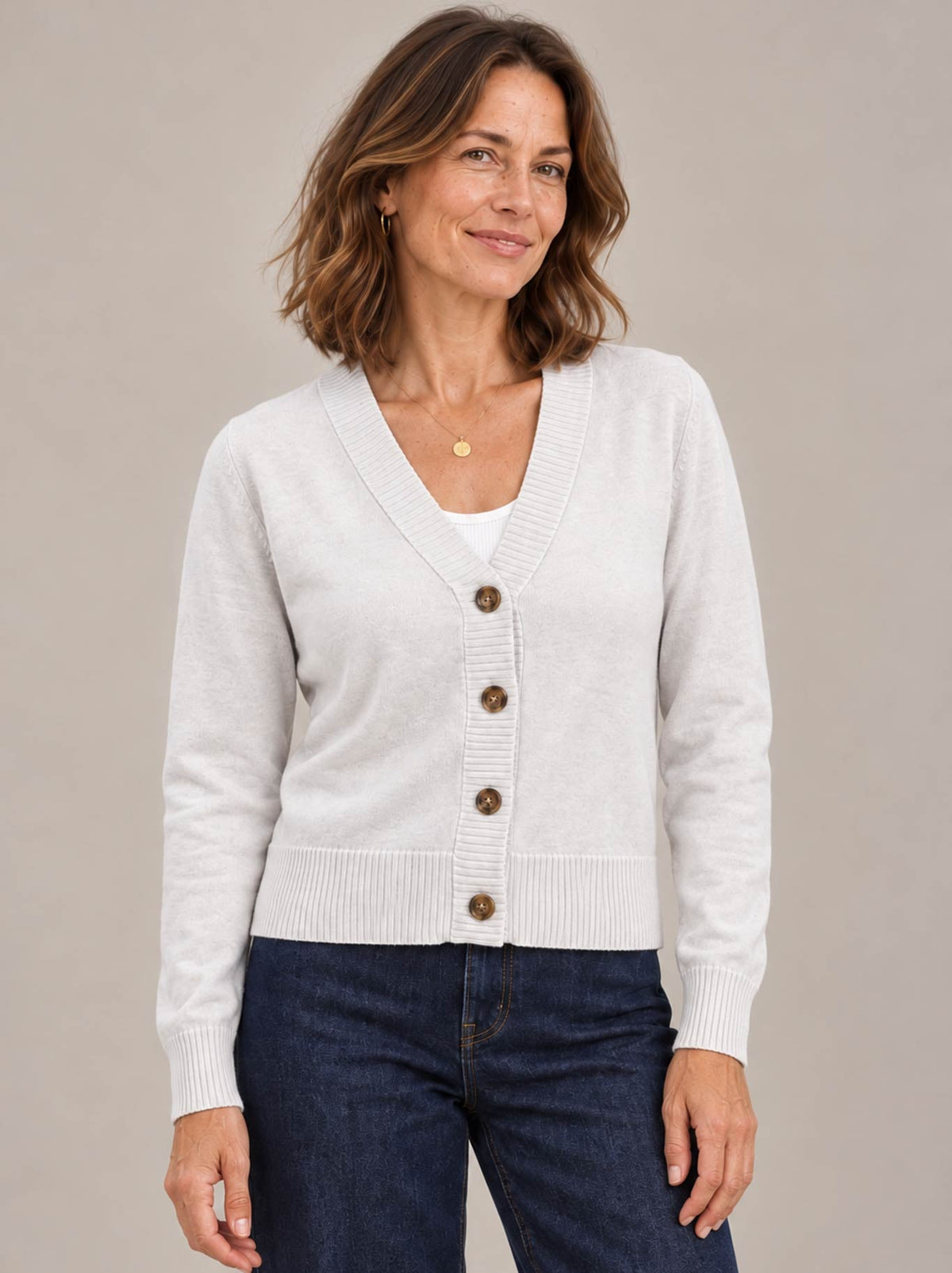 James Melbourne V Button Cardi (Red)