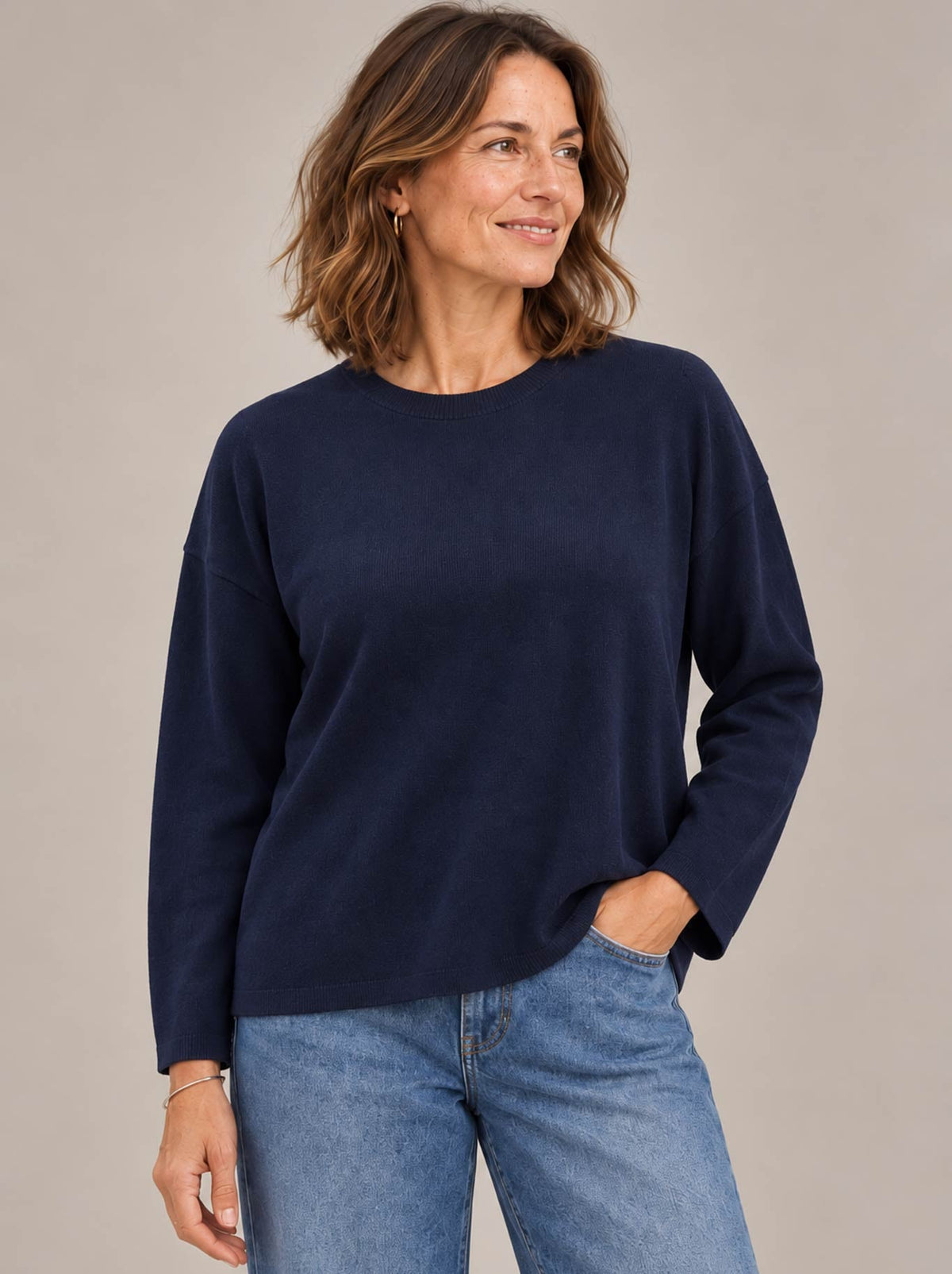 James Melbourne Boxy Relaxed Pullover (Cloud)