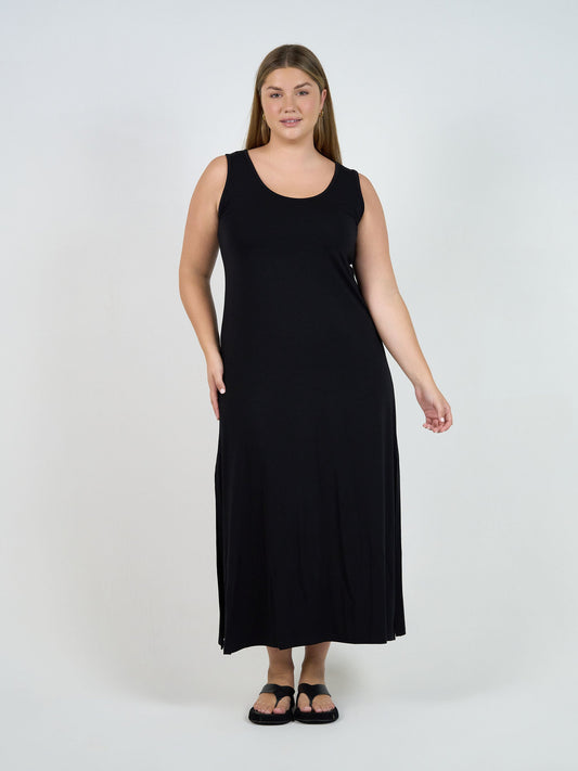 Lou Lou Janet Sleeveless Bamboo Maxi Dress (Black)