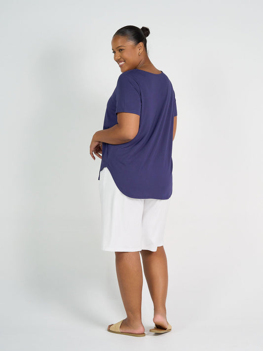 Lou Lou Janis Short Sleeve Bamboo T-Shirt (Blue)