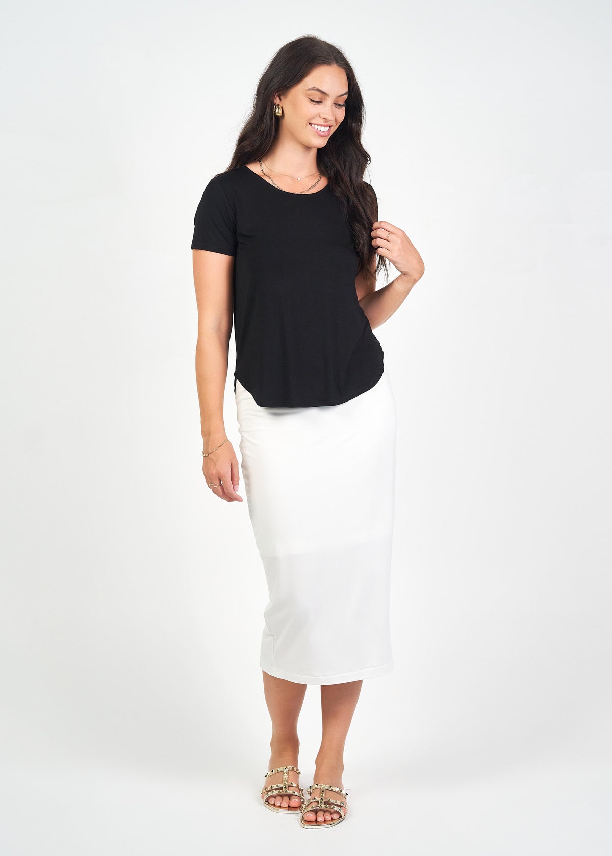 Lou Lou Janis Short Sleeve Bamboo T-Shirt (Black)