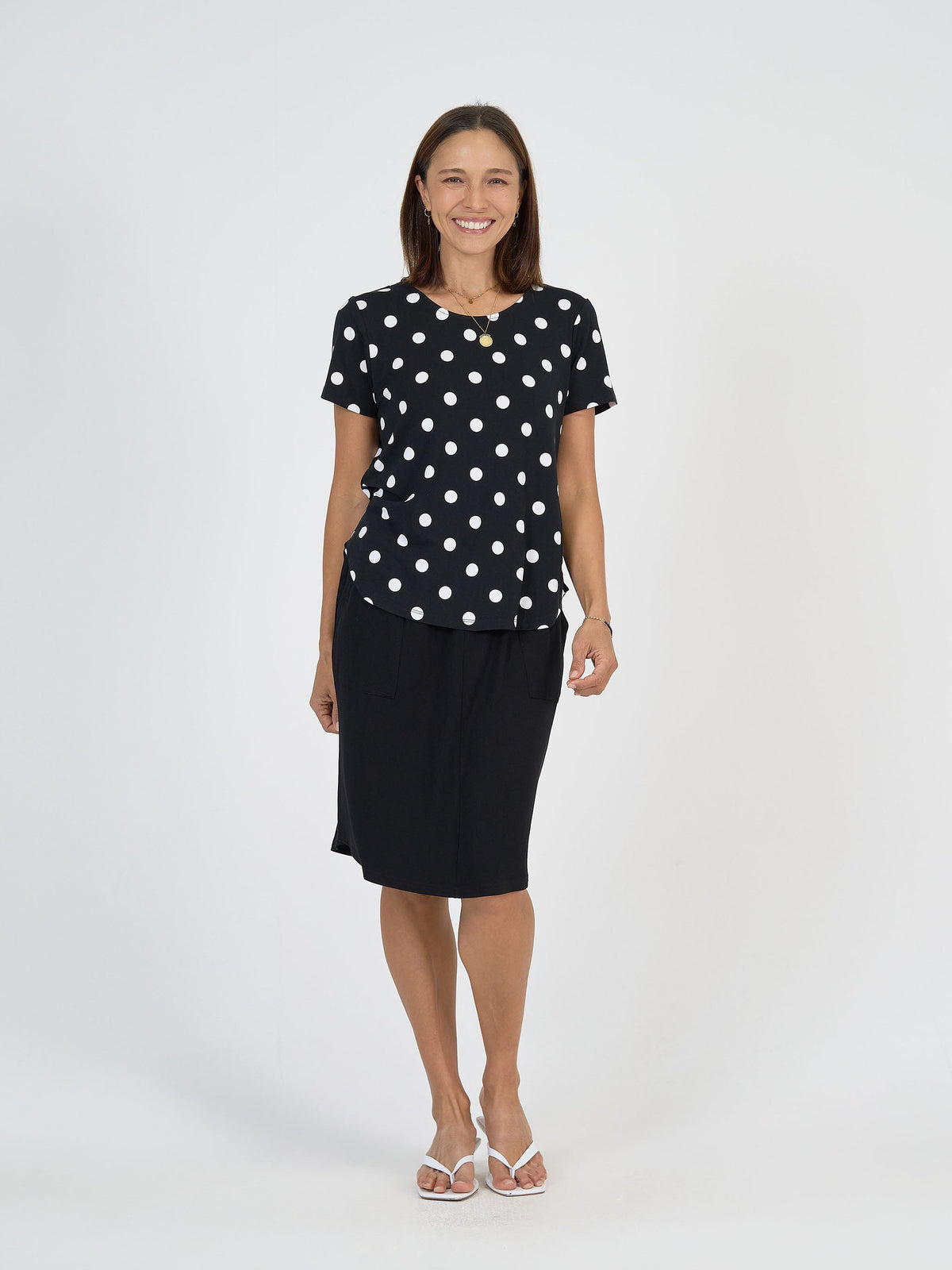 Lou Lou Janis Short Sleeve Bamboo T-Shirt (Polka Dot)