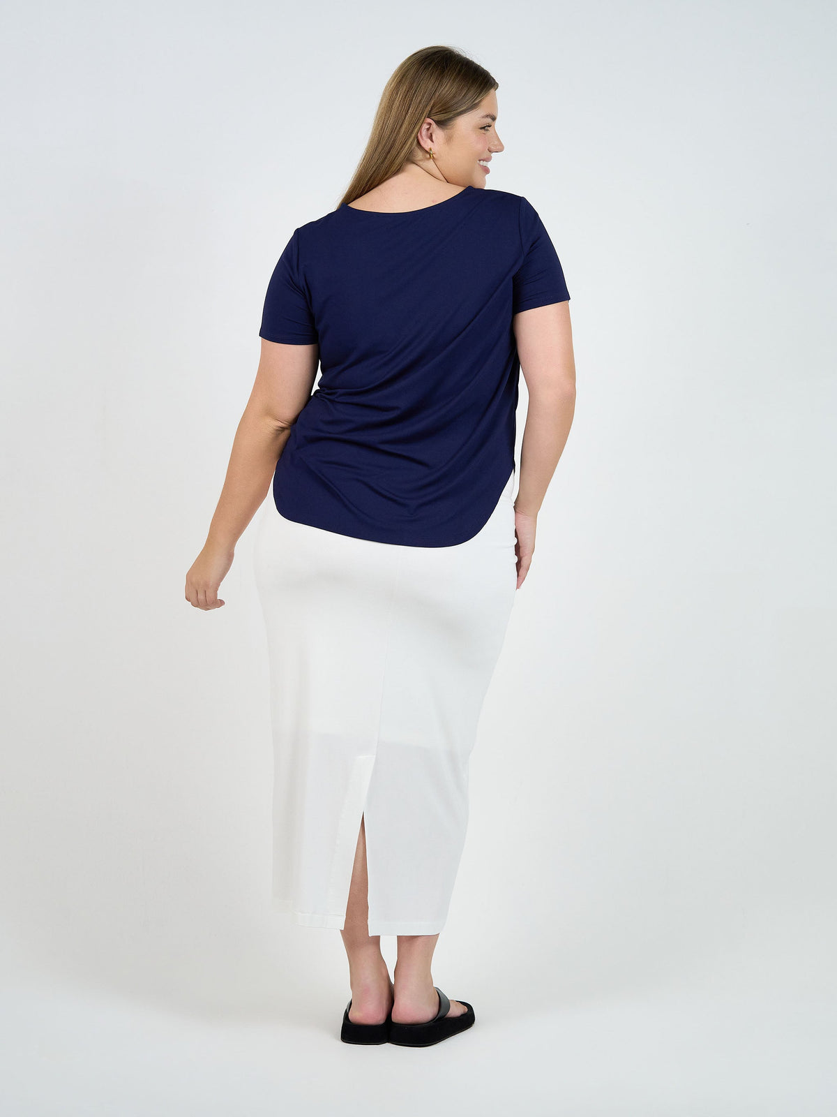 Lou Lou Janis Short Sleeve Bamboo T-Shirt (Navy)