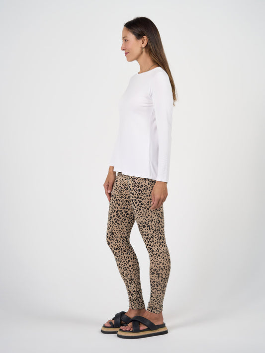 Lou Lou Jones Long Sleeve Fitted Bamboo Top (White)