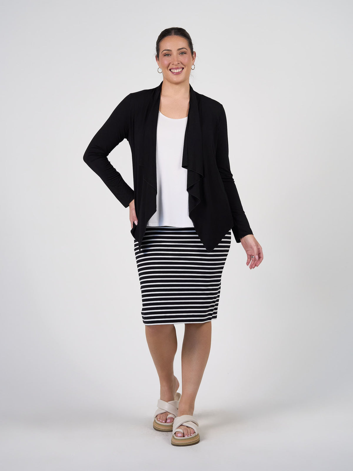 Lou Lou Joni Bamboo Waterfall Cardigan/Jacket (Black)
