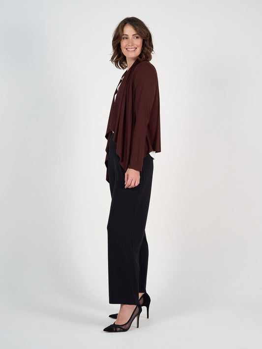 Lou Lou Joni Bamboo Waterfall Cardigan/Jacket (Burgundy)