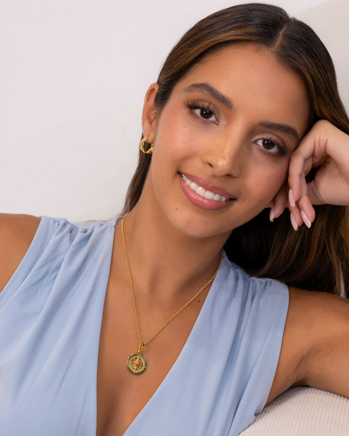 LAVANA Journey Compass Gold Pendant