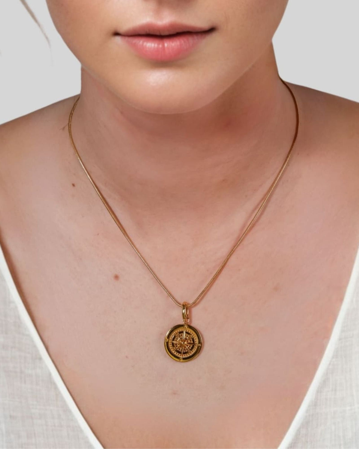 LAVANA Journey Compass Gold Pendant