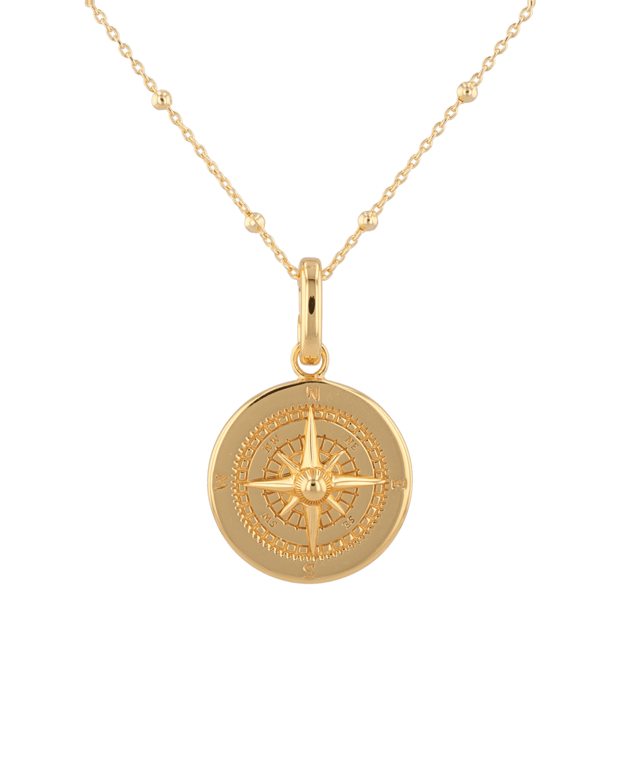 Image of Charms. Product name - Journey Compass Gold Pendant in colour by brand - LAVANA
