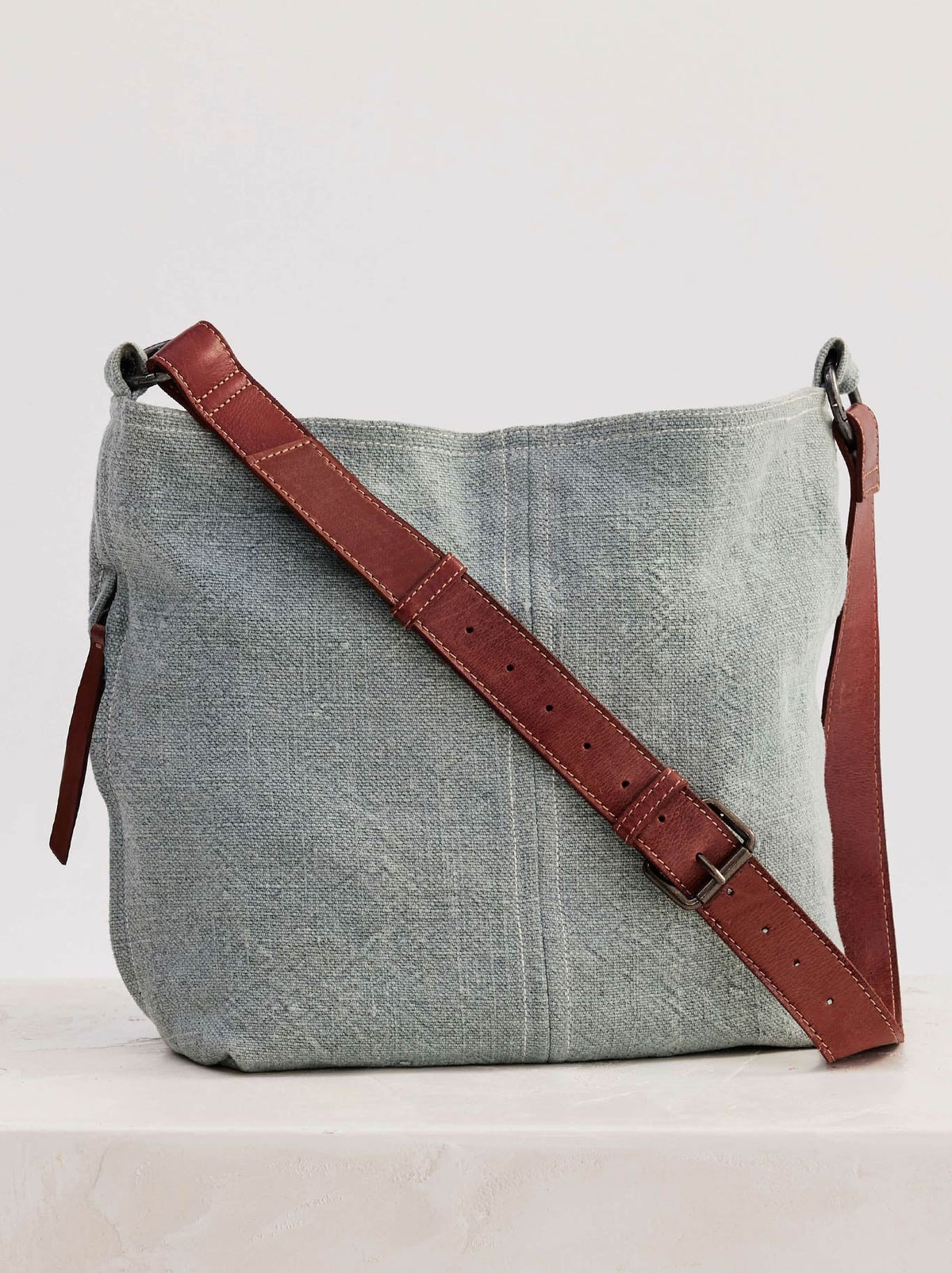 Image of Bags. Product name - Juju & Co Baby Jute Slouchy Bag in French Blue colour by brand - Juju & Co.