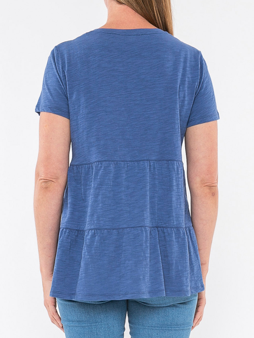JUMP VEE NECK TIERED TEE (Emerald)